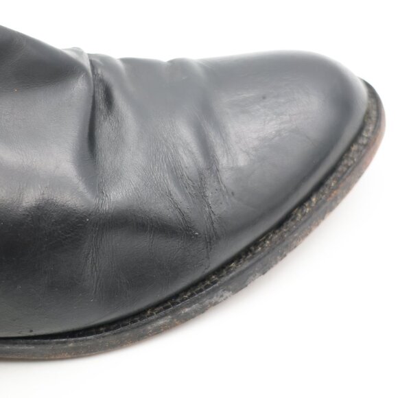 Justin 3133 Black Roper Leather Men's Size 10 E Western Cowboy Work Biker Boots - Picture 11 of 13